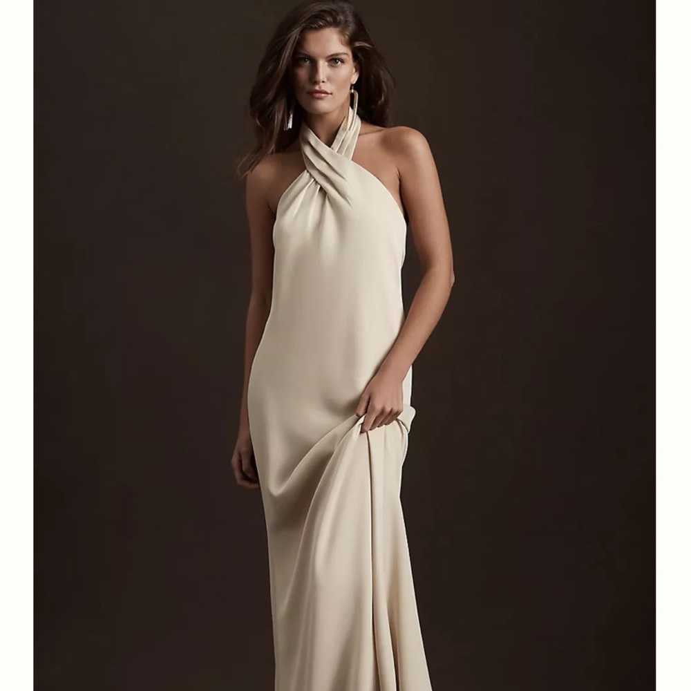BHLDN Champagne Satin Dress